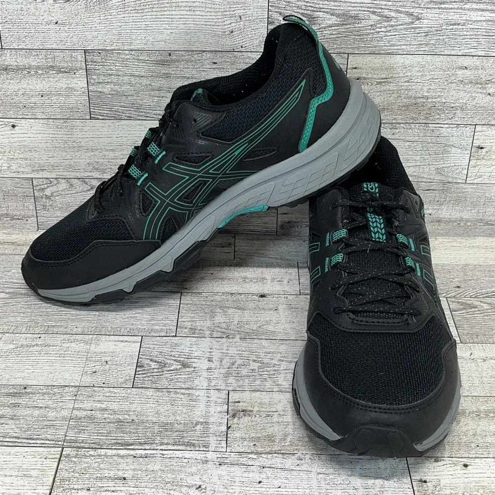 Asics Gel Venture 8 1012B230 Black Green Running Shoes‎ Women Size 9.5